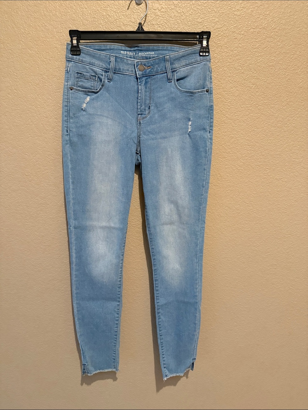 Old Navy Light Wash Skinny Jeans with Raw Hem